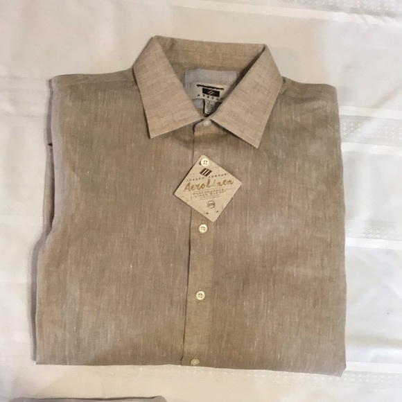 ❤️230)NWT Mens long sleeve casual shirt in putty. Multiple sizes Aero Linen - Picture 6 of 9